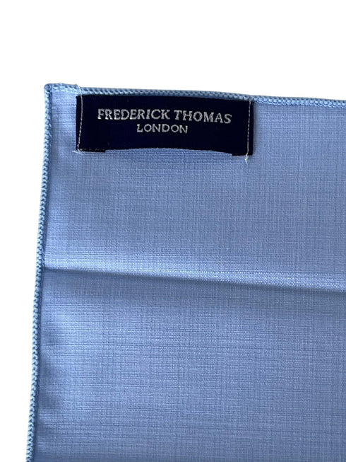 Matching light baby dusky pale blue bamboo tie and pocket square